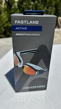 Aqua Sphere Kaiman EXO Active Adult Swim Goggles NAVY & RED Titanium Mirrored